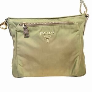 Prada Nylon Crossbody Bag Green-Gold Iridescent with Removable Strap